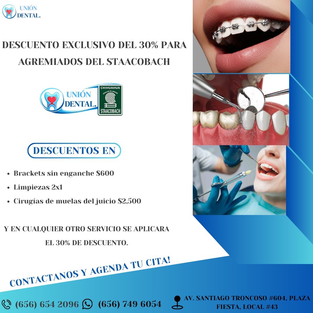 Agremiados del STAACOBACH acceden a descuentos en servicios dentales.